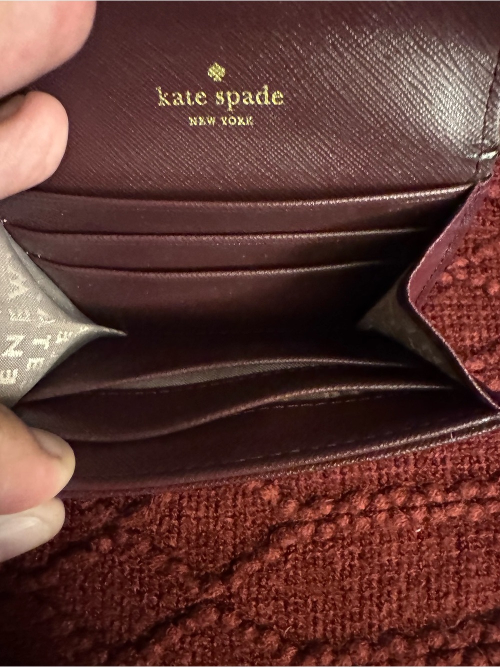 Kate Spade New York Plum Saffiano Leather Tote with Matching Card Holder - Picture 4 of 13